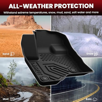 LASFIT All Weather Floor Mat Set for 2009–2019 Ford Flex & 2010–2019 Lincoln MKT – 3 Rows Custom Fit Floor Mats + Cargo Liner & Seat Back Protectors – Premium TPE Interior Full Coverage Protection - style: 12) Flex 2009-19 7& MKT 2010-19 | Combo Set