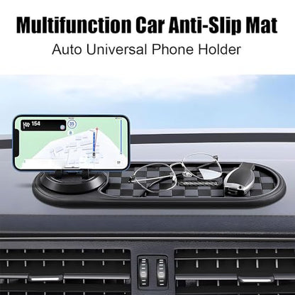 Multifunction Car Anti-Slip Mat, 2026 New Anti Slip Mat for Car Dashboard with Temporary Parking Numbe, Universal Car Phone Holder Pad for Phones Sunglasses Keys Gadgets (Gray Gold) - color: Gray Gold