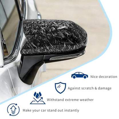 Side Mirror Cover Compatible with Toyota (Camry 2018-2025, Ox Horn Style-Forged Carbon Fiber Pattern) - size: Ox Horn Style-Forged Carbon Fiber Pattern
