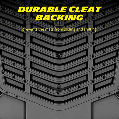Michelin All-Weather Car Floor Mats Heavy Duty Floor Mats Protection, 4 pcs, Smart Trim Tailor Fit, Clint Back, Secure GripClip, Full Coverage Odorless Non-Slip Car Floor Mats – FL1018 Gray