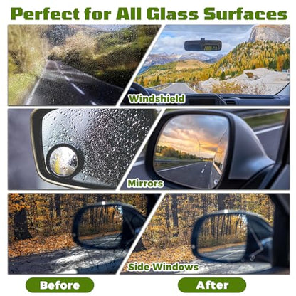 2pcs Automotive Oil film Cleaning Brush Set, 2.0 Upgraded Version Car Cleaning Brush for Car Window, Clear Cars Windshield Cleaner Tool, Universal Glass Wipe Board