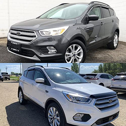 Original Shatterproof 4pcs Window Shade, Outside Mount Tape-On Rain Guards Set, Side Window Visors Vent Deflectors Compatible with 2013-2019 Ford Escape 94383 - size: For 2013-2019 Ford Escape