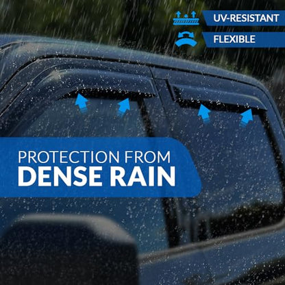Car Rain Guard & Sunroof | Outside Mount Window Visor Side Deflectors | Waterproof Sunroof Cover Rain Shields Compatible with 1996-2000 Toyota RAV4 | 5 Pcs Set, WSV-438, Dark Smoke - size: Compatible With Toyota RAV4 1996-2000