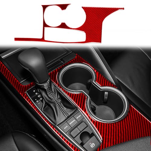 Durable Real Carbon Fiber Compatible with Toyota Camry 2018-2024 Accessories Car Gear Shift Control Anti-Scratch Panel Cover Interior Trim Sticker Decal Red - color: Gear Shift Panel