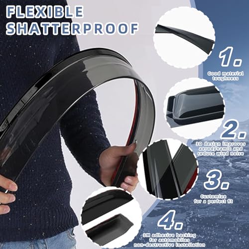 Window Visors Rain Guards fits 2015-2026 Ford F150 SuperCrew, Window Wind Deflectors Vent Shades for 2017-2026 F-150 Raptor/F250 F350 F450 Super Duty, 2016 2018 2019 2020 2021 2022 2023 2024 - size: 2015-2026 Ford F150 SuperCrew