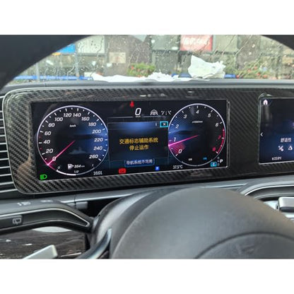 NVCNX Carbon Fiber Accessories for Mercedes Benz GLE GLS 350 450 450e 580 53 63 S AMG 2020-2026 2021 2022 2023 2024 2025 Dash Navigation Screen Frame Cover Interior Trim Overlay Sticker Decal 1PC - color: Dash Navigation Screen Trim