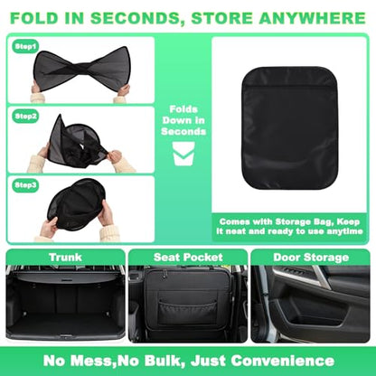 Rear Window Sun Shade for 2015-2020 F150, Custom Fit Back Windshield Shade, Breathable Mesh UV Protection Heat Reduction for Baby & Passengers, Clear Rear View, Easy Clip-On Install - size: F150(2015-2020)-Rear Windshield