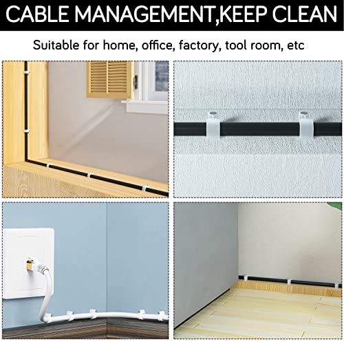 CableGeeker Cable Clips 100 Pieces Cat8 Cat7 Cat6 Ethernet Cable Clips with Nails 7mm Cord Holder for Circle Ethernet Cable (White) - style: Nail in Round Cable Clips 100Pcs