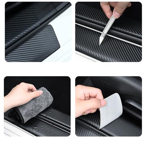 NUOMAN Car Door Entry Guard Carbon Fiber Stickers Compatible with BMW Series Interior Accessories,Car Door Sill & Car Trunk Sticker(5 Pack)