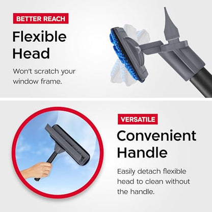 Tyroler Professional Window Squeegee for Home, 12"-80" Long Squeegee for Window Cleaning, 2-in-1 Window Cleaning Squeegee Kit, Indoor & Outdoor Window Cleaner Tool for High Windows & Glass