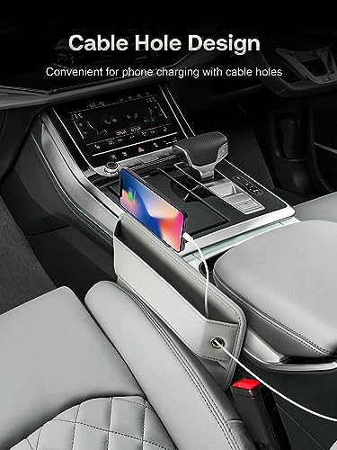 Premium Leather Car Seat Gap Filler Organizer (0.2”-1.2" Gaps), Clever Gifts for Car SUV Truck Owners (Beige, 2 Pack) - color: 06 Beige, 2 Pack