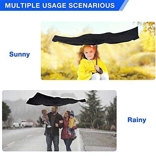 Sedan SUV Car Sun Shade for Windshield UV Rays and Heat Sun Visor Protector,Foldable Windshield Sun Shade Umbrella,Keep Car Cool,Easy to Use/Store,57''x 31'' - size: 57*31 inches