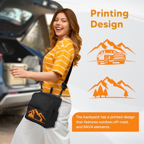 Powerty Upgrade Toyota RAV4 Trunk Organizer, RAV4 Cargo Organizer Cargo Storage Bag for 2019-2025 Toyota RAV4 Accessories Orange