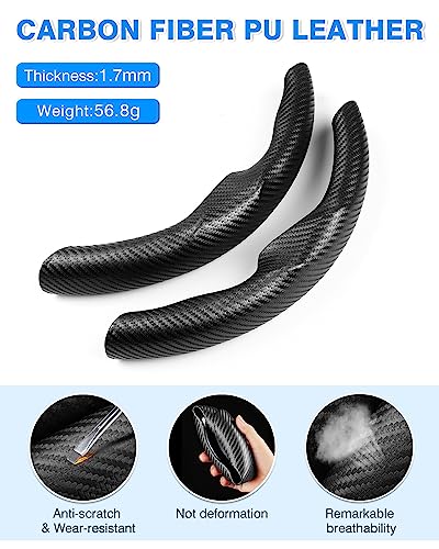 Shademax for Tesla Steering Wheel Cover Tesla Model Y/3 2017-2025 2026 (Fit Model Y Juniper 2026/ Model 3 Highland) Carbon Fiber Steering Wheel Cover Protector Anti-Slip Model Y/3 Accessories (Black) - color: A-Black (Carbon Fiber )