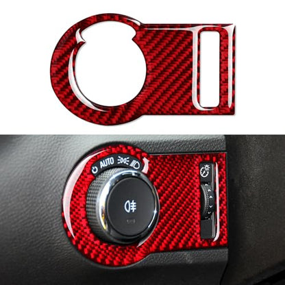 Car Headlight Switch Sticker Carbon Fiber Decal Interior Trim for Chevrolet Camaro 2010 2011 2012 2013 2014 2015 Accessories - color: Headlight Switch