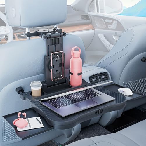 Car Steering Wheel Tray Back Seat Tray,Extension Steering Wheel Desk Car Food Eating Tray Table,Car Laptop Desk with Phone/Tablet/Cup Holder for SUVs,Trucks & Vans - size: 17.7"*25.6"