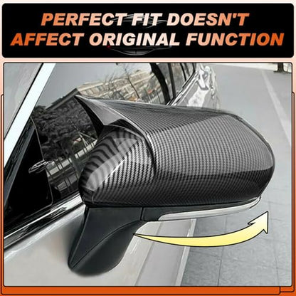 ACLONG Carbon Fiber Mirror Cover Caps Fit for Toyota Camry 2018 2019 2020 2021 2022 2023 2024 2025- Rearview Side Mirror Covers-Ox Horn Design, Left Driver Side & Right Passenger Side,1 Pair - size: Fit for Camry 2018-2025-Ox Horn-Carbon Fiber