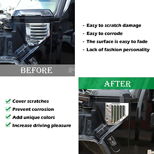 2PCS Car Side Vent Cover Hood Intake Bezel Trim Molding Compatible with 2003-2009 Hummer H2,Side Scoop Hood Cover Car Exterior Accessories (Silver) - color: Silver