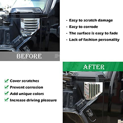 2PCS Car Side Vent Cover Hood Intake Bezel Trim Molding Compatible with 2003-2009 Hummer H2,Side Scoop Hood Cover Car Exterior Accessories (Silver) - color: Silver
