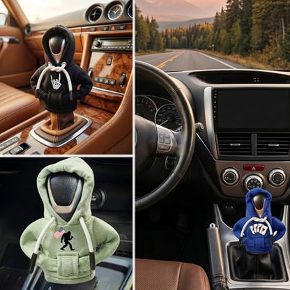Heartbeat Line Gear Shift Hoodie,Universal Car Shift Knob Cover,Aesthetic Manual Automatic Stick Shifter Cover Mini Hoodie,Aesthetic Car Interior Accessories Gifts for Drivers Women Men - color: Heartbeat Line