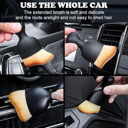 10pcs Car Windshield Cleaning Tool, Windshield Cleaner with 5 Washable and Reusable Microfiber Pads and Extendable Handle, for Auto Glass Wiper (Green（10pcs）) - size: Green（10pcs）