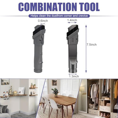 V6 Brush Attachments Kit Compatible with Dyson DC34 DC44 DC59 Accessories DC16 DC24 DC35 DC56 Animal Cord Free Handheld Motorhead Vacuum 5 Pcs Set