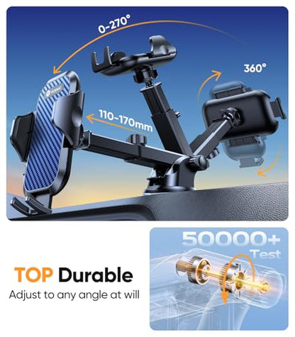 VICSEED Dark Blue Phone Holders for Your Car [Upgraded True Military-Grade Strongest Suction] Cell Phone Mount for Car Dashboard Windshield Vent Truck Boat Stand Adjustable for iPhone Android - color: Dark Blue