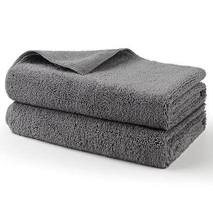 HOMEXCEL Professional Large Microfiber Car Drying Towels 2 Pack, Lint Free, Scratch Free, Highly Absorbent Drying Towel for Cars, SUVs, RVs, Trucks, and Boats,31" x 24",Grey - color: Grey