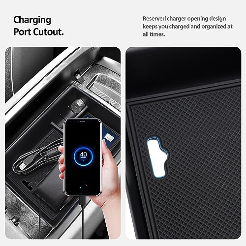 Center Console Accessory Organizer for 2023 Mercedes Benz EQE350,Armrest Storage Box Insert Tray Compatible with Mercedes Benz EQE350 EQE350+ EQE500 EQS 450+ 400 580 AMG 2023+Interior Accessory