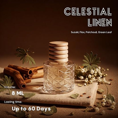 Car Air Freshener-Celestial Linen Scent Car Fresheners Long Lasting Essential Oil Car Diffuser- Cute Car Accessories for Women Interior without Methyl Carbitol&Hexylene Glycol