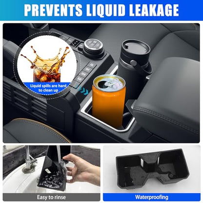 Cup Holder Insert Fits for 2025 2026 Toyota 4Runner Center Console Coaster Cup Liner Compatible with 4Runner Interior Accessories Cup Cover Organizer Storage Tray - size: 25-26 Cup Holder