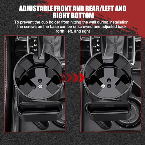 2 in 1 Car Cup Holder Expander with Phone Holder, 2.6"-3.93" Vehicle Cupholder Extender Adapter with Expandable Base, Auto Interior Water Bottle Accessories, Universal fit