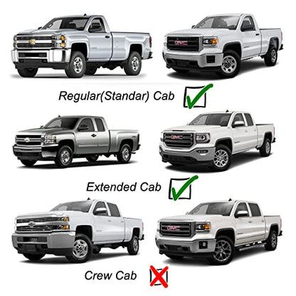 92956 Side Window Visors Wind Deflector for 99-07 Chevry Silverado 1500, 99-06 Silverado/Sierra 2500&3500, 2007 Classic with Standard Cab/Extended Cab, 2pcs Outside Smoke Rain Guards Set - size: 99-06 Regular Cab