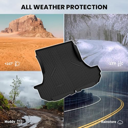 LASFIT Cargo Mats for Dodge Challenger 2011 2012 2013 2014 2015 2016 2017 2018 2019 2020 2021 2022 2023, All Weather TPE Custom Fit Trunk Mats Cargo Liners, Black - style: 6) Challenger | 2011-2023 | Trunk Mat