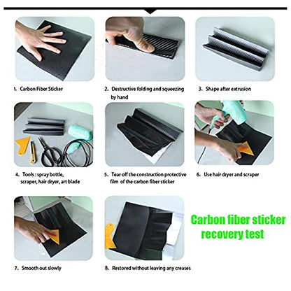 SOWAY Carbon Fiber Vinyl Wrap Surface Weaving Style Apply to Car Wrap or Automotive Interior. (Blue, 4.9ft x 1ft)