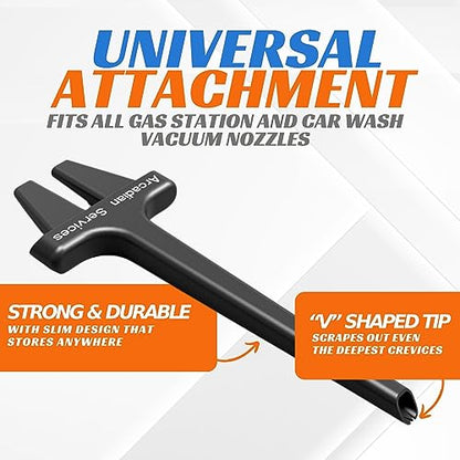 Vacuum Detail Attachment Tool | All-in-One Deepcleaning Crevice Cleaner/ Ice Scraper | The Best Car Accessories & Essentials | Wet & Dry Car Detailing Kit | Truck, Auto, & RV Cleaning Supplies (Black) - color: Black