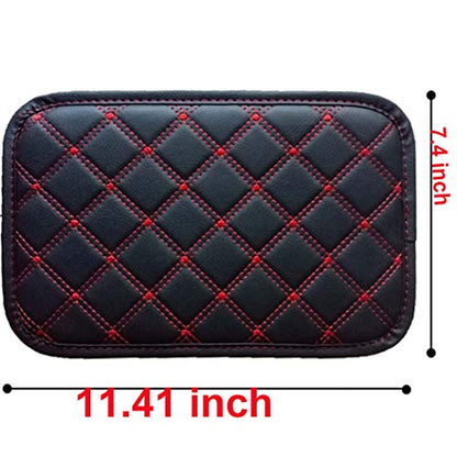 Auto Center Console Pad PU Leather Car Armrest Seat Box Cover Protector Universal Fit (D-Black&Redline) - color: L-Black&Redline