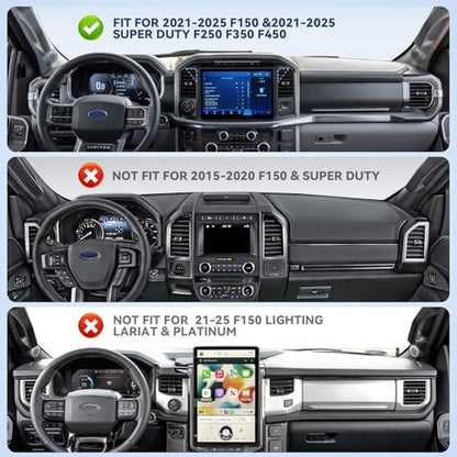 Surfcabin CNC Truck Air Vent Phone Holder, Magnetic Full Metal Phone Mount for F150, Phone Cradles Compatible with Ford F150 2021-2025 & Super Duty F250 F350 F450 2021-2025 and Most Cellphones - style: Compatible with F150 2021-2026 with Metal Arm