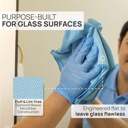 Claro 2 Step Glass Cleaning Cloth 8-Pack – Green Wet & Blue Dry Microfiber Towels Cleaning for Windows, Mirrors & Glass - Streak and Lint Free Cloth for Home, TV, Shower - Machine Washable - style: Glass Cleaning Cloths Pack