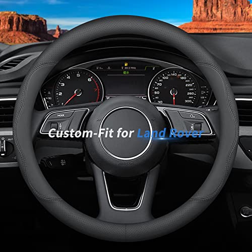 Deer Route Custom-Fit for Land Rover Steering Wheel Cover, Premium Leather Car Steering Wheel Cover with Logo, Non-Slip, Breathable, for Land Rover Accessories (B-Style,for Land Rover) - color: B-Style, size: For Land Rover