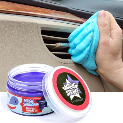 MAGIC SPRUCE Car Detailing Kit Gel for Car Interior Dashboard Cleaner Products, Non-Water Dust Remover Scented Freshner, Upholstery Cleaning Putty, Laptop Computer Cleaning Accessories Car Slime - color: Purple