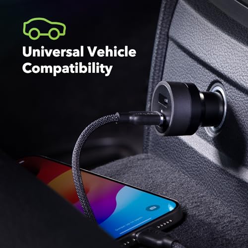 Mophie 42W Dual USB-C + USB-A Car Charger, Universal AUX Compatibility, LED Indicator, Fast Charging, Multi-Device - style: USB-C & USB-A