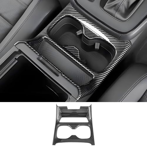 Car Center Console Armrest Front Cup Holder Trim Panel for Honda CRV 2023 2024 2025 2026 and CR-V Hybrid 2023-2026 Auto Interior Decor Accessories Central Control Protection Cover Carbon Fiber Style - color: Cup Holder Decor Panel for CRV 2023-2026