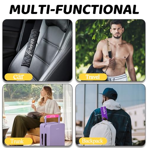 Personalized Seat Belt Cover Pads 3PCS Soft Customized Text Auto Seat Belt Strap Shoulder, More Comfortable Driving, Suitable for Car Seat Belt, Backpack, Shoulder Bag - color: 3PCS