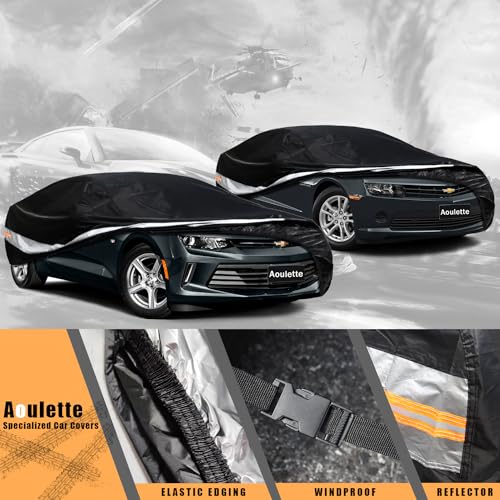 Chevrolet Car Cover Custom-Fit Car Cover for Chevrolet Camaro, Waterproof All-Weather Car Cover, Lightweight Full Exterior Cover for Outdoor Protection Against Sun, Rain, Dust, Snow, and Wind. - size: Custom Fit Chevrolet Camaro