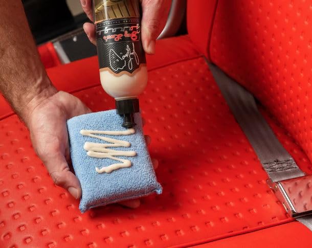 Jay Leno's Garage Leather Cleaner and Conditioner for Car Interior – Advanced Car Seat Leather Cleaner and Conditioner, Auto Leather Care Kit for Interior Detailing and Upholstery Cleaning - style: Treatment Kit
