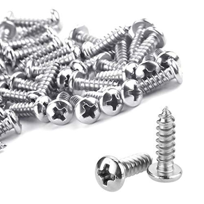 LOKMAN 50 Pack 1/4 Inch Rope Light P-Style Mounting Clips with Compatible Stainless Steel Pan Head Phillips Screws - size: 1/4 50+50