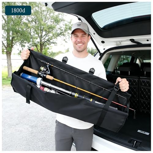 Car Trunk Organizer Hanging Bag, Waterproof Backseat Storage for SUV Jeep Truck Minivan, Black, 35.4 x 11.2 Inches, Foldable - color: black