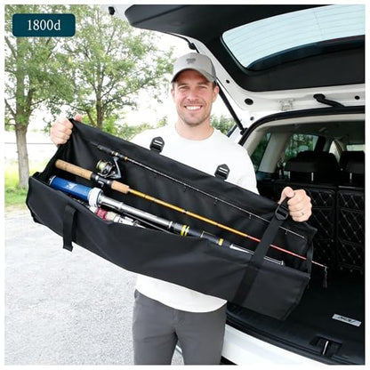 Car Trunk Organizer Hanging Bag, Waterproof Backseat Storage for SUV Jeep Truck Minivan, Black, 35.4 x 11.2 Inches, Foldable - color: black