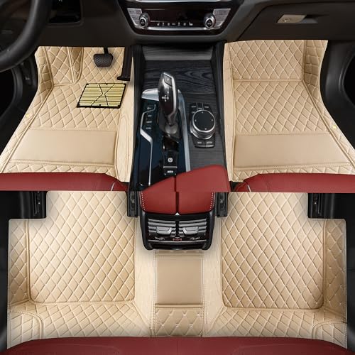 Luxury car Floor mats are for 99% of Vehicle Models,All Weather car Floor mats Provide Comprehensive Protection for Vehicles,Floor mats for car Personalized Customization! (Beige) - color: Beige